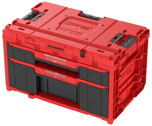 Caisse à outils Toolbrothers RHINO XXL Drawer 2 Plus ULTRA Résistant pour Montage Noir, Rouge – coffret en plastique