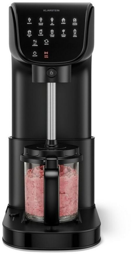 Sorbetière Klarstein IC-1010 black 1,8 L 500 W largeur 18,5 cm Électrique Écran tactile Compatible au lave-vaisselle Noir hauteur 44,7 cm