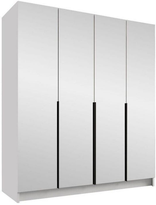 Mirjan24 Santi III noir (Elegante M24) Armoire à porte battante avec miroir Contemporain