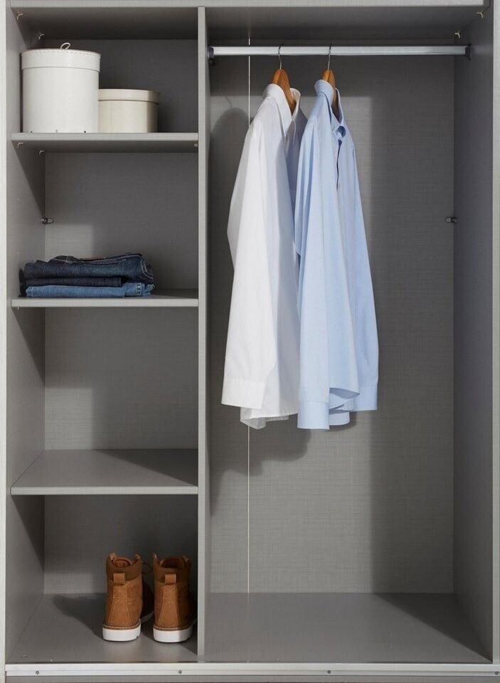 Wimex Aménagement intérieur 110cm gris Armoire à porte battante 4 portes Contemporain