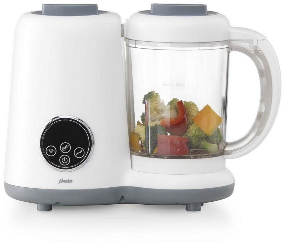 Robot cuiseur bébé Minuteur, Avec protection anti-surchauffe Alecto BFP-66 Préparateur Repas Bébé 5 en 1, 300W, 0,57l, blanc (A004248) Presse-purée