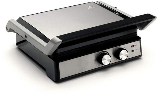 Telefunken Grill Contact M08359 2000W ouverture 180° (M08359) Gril de contact Ouverture à 180° Grille pour Poissons Acier inoxydable