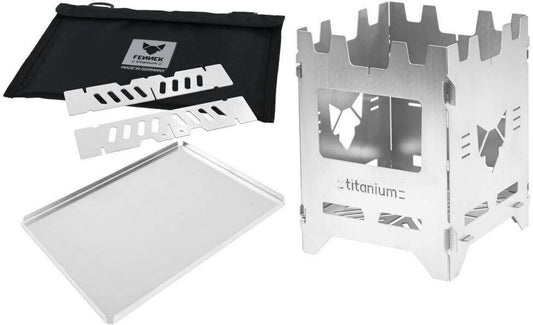 Barbecue Gris Fennek Grill Hobo Premium TITAN XL Set, grille, titane, carrée (DFW0035.66.002) hauteur 16 cm