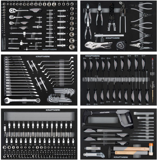 Kraftwerk Ensemble d'outils EVA, 301 pièces (105.102.099) Coffret à outils largeur 600 mm hauteur 40 mm