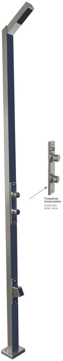 Douche extérieure inox AstralPool Douche avec Bain de Pieds, Robinet Temporisé, transparent (59777)