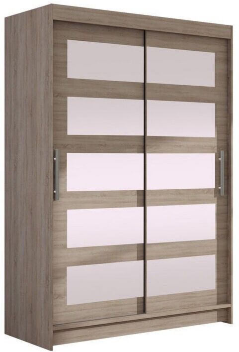 Armoire à porte battante portes coulissantes Mirjan24 Miami IV chêne 120x200x58cm (800000554150) avec miroir Contemporain