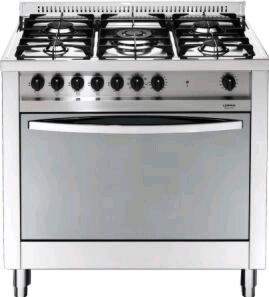 Gazinière Lofra CG 96 GV/C 94 L 5 foyers Gril, Chaleur tournante Grande largeur 90 cm Horloge, Éclairage intérieur Boutons rotatifs profondeur 60 cm