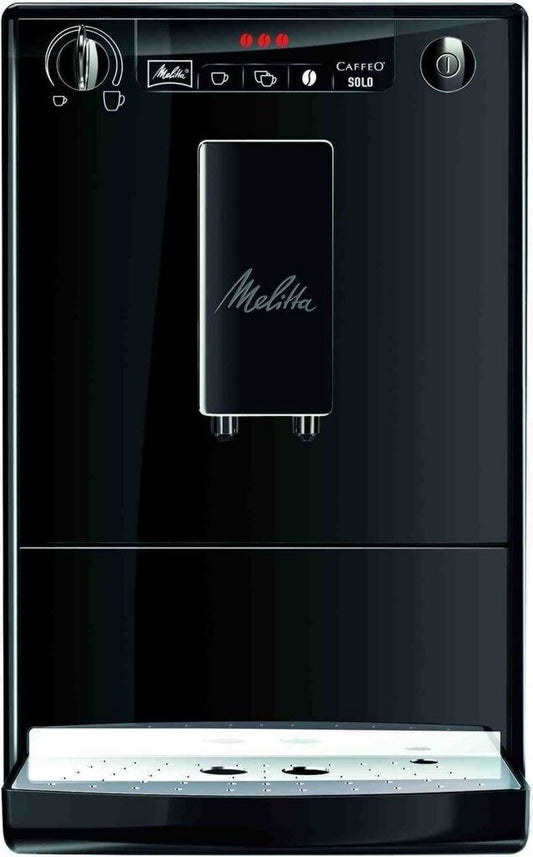 Melitta Caffeo Solo pur noir Machine à café expresso 1,2 L 1 400 W largeur 20 cm 15 bars 120 g pour Café en grain hauteur 32,5 cm profondeur 45,5 cm