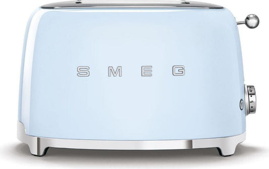 Smeg TSF01 TSF01PBEU Grille-pain 2 fentes largeur 19,5 cm Centrage automatique des tranches, Fonction croustillant Pièces amovibles Bleu