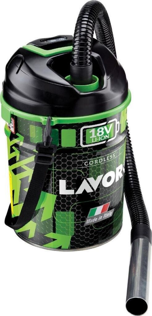 Aspirateur à cendres Lavor 8.255.0001 18 V Filtre à air Batterie / 240V pour Cheminée Noir