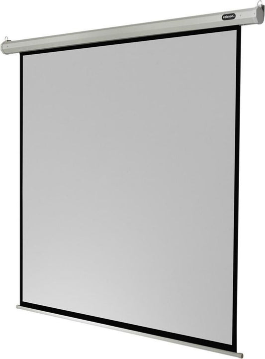 Écran de projection motorisé celexon Electric Economy 160x160 89 pouces 1:1 Dos noir, Bordure noire Avant Mural, Plafond Blanc