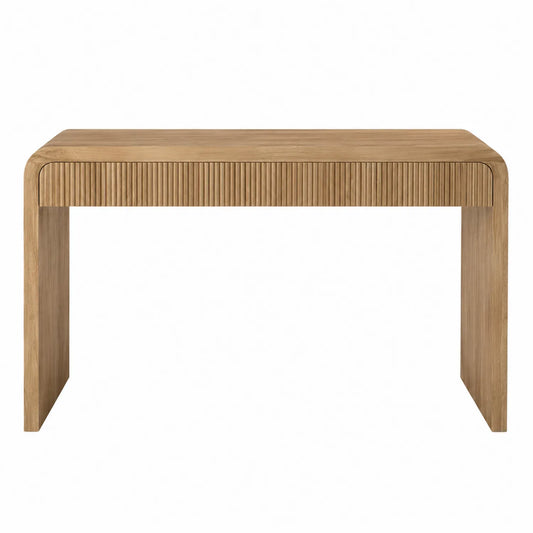 Table console en bois massif rainuré 120x40x75 cm