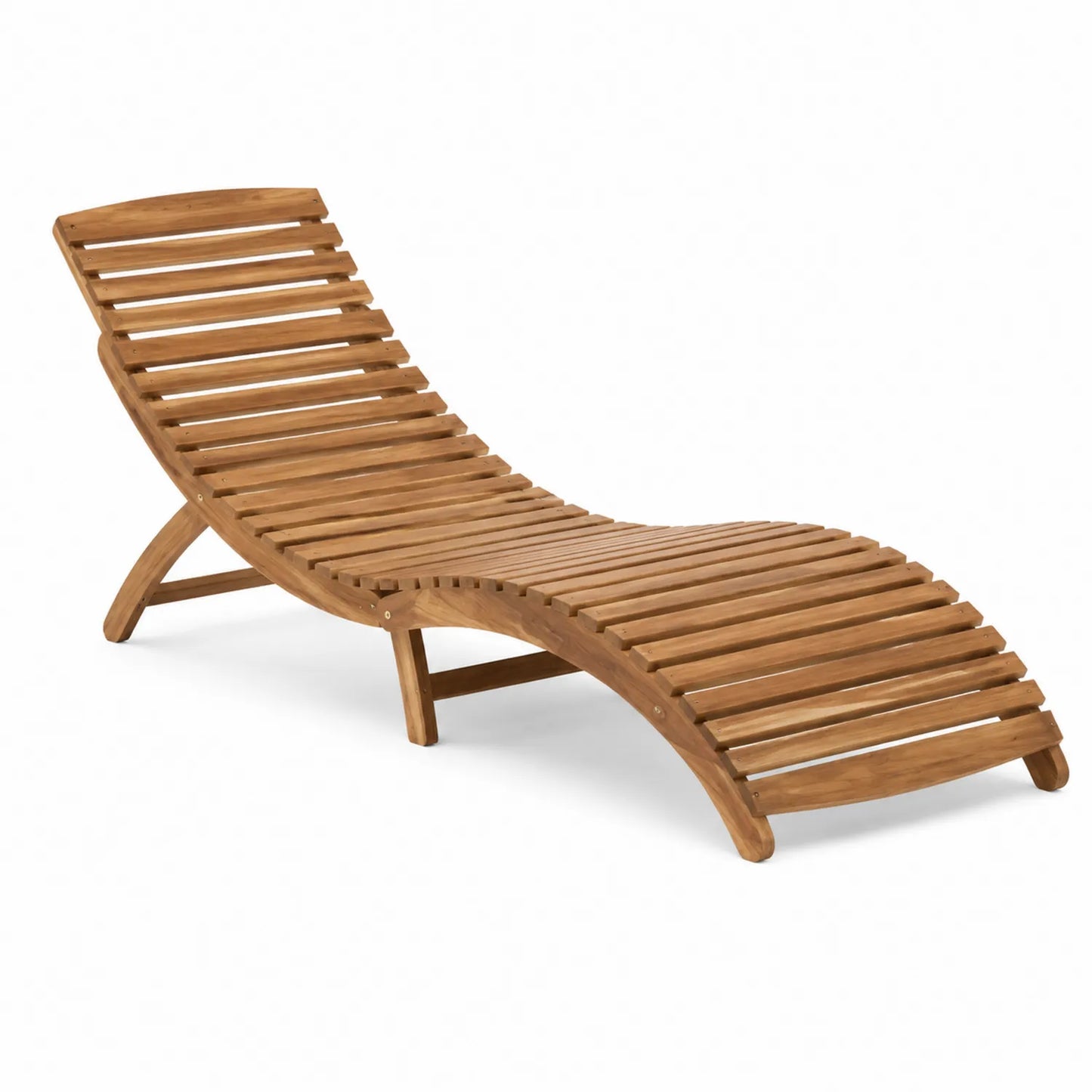 Transat en bois de teck courbé 200x60x30 cm