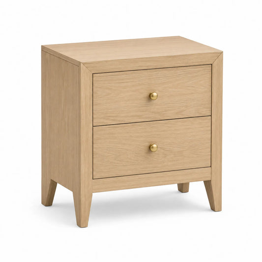 Table de chevet en bois avec 2 tiroirs