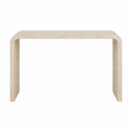 Table console rectangulaire travertin 120x35x75 cm